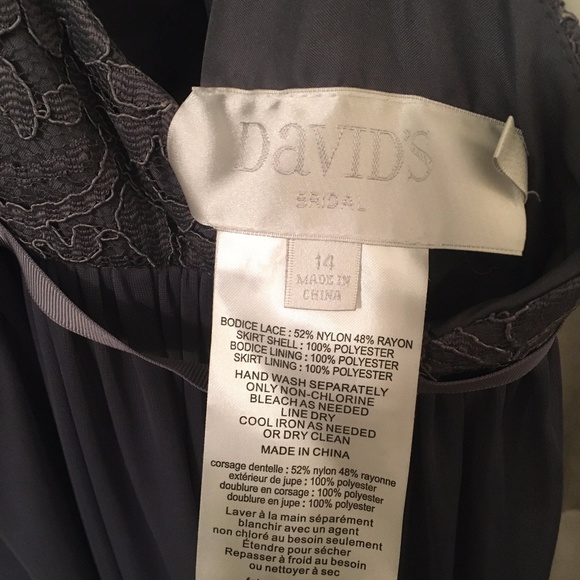 Davids Bridal Pewter Bridesmaids Dress - Picture 3 of 3
